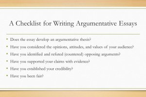 Sample for argumentative essay