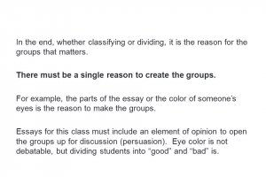 Types of Papers: Division amp; Classification - Roane State